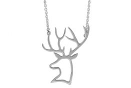 Stag Head Necklace (Silhouette)
